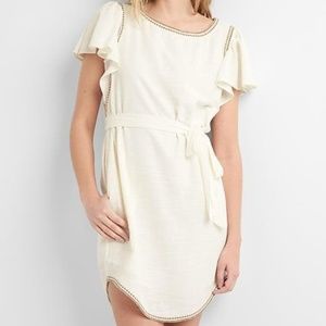 NWT Gap Embroidered Flutter Sleeve Dress